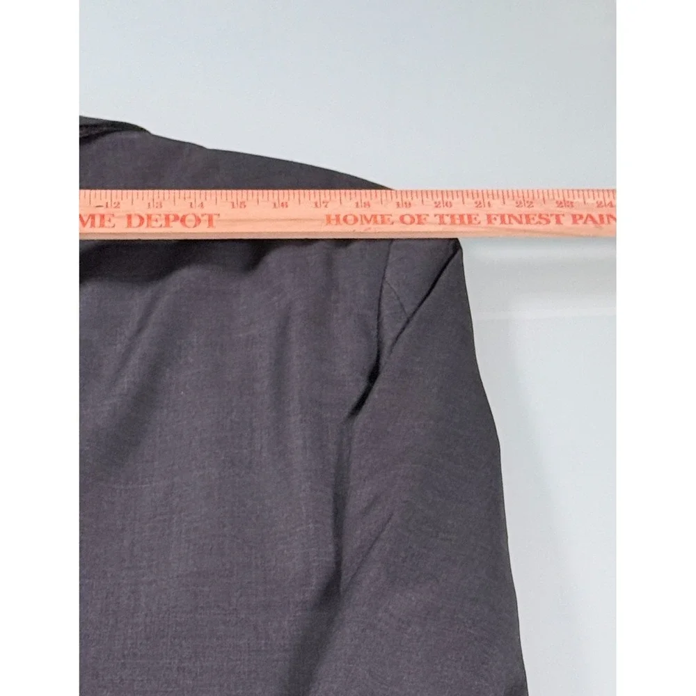 KENNETH COLE Solid Gray 100% Wool Mens Peek Lapel Suit Jacket - 44 Short